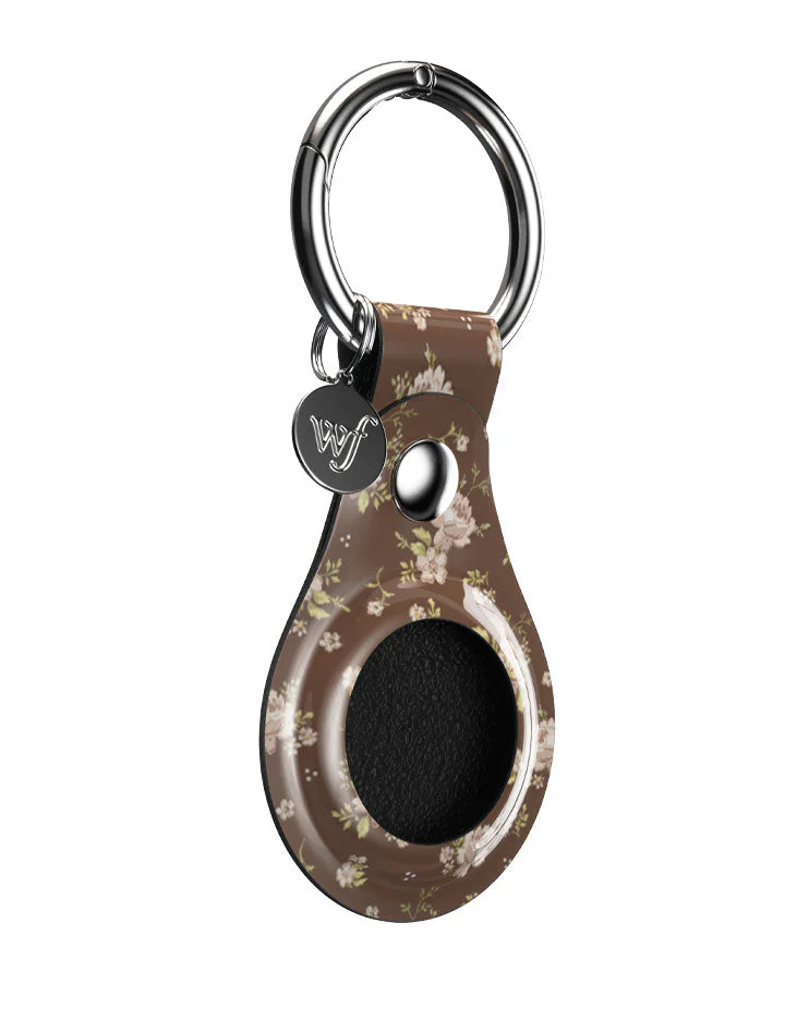 Brown Floral Airtag Case