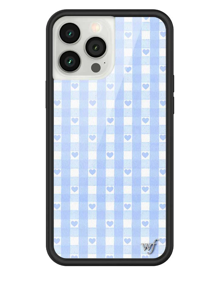 Gingham Hearts | Blue iPhone Case