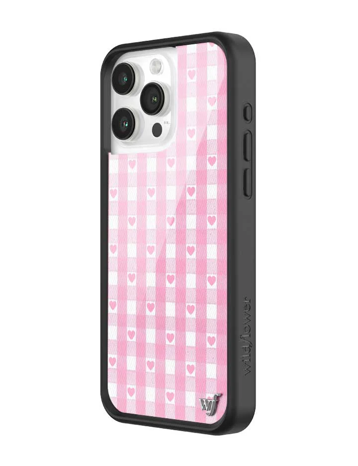 Gingham Hearts | Pink iPhone Case