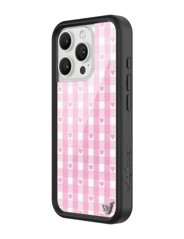 Gingham Hearts | Pink iPhone Case