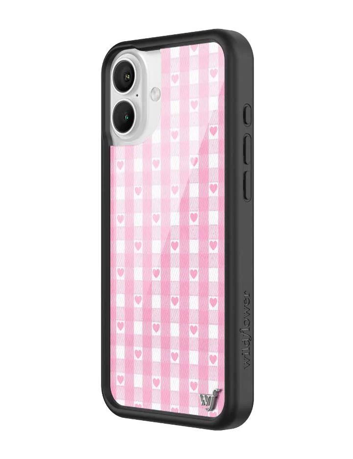Gingham Hearts | Pink iPhone Case